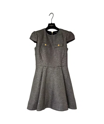 Balmain Decorative-buttons Pleated Dress In Black