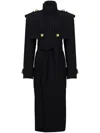 Balmain Decorative-buttons Trench Coat In 黑色