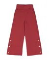 Balmain Decorative-buttons Wide-leg Cotton Trousers In Red