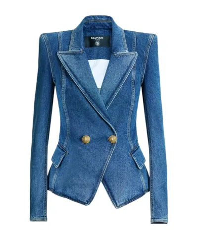 BALMAIN DENIM 2-BUTTON JACKET