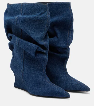 BALMAIN DENIM ANKLE BOOTS