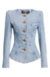 Balmain Denim Basque Jacket In Blue