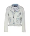 Balmain Denim Biker Jacket In Azul