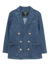 Balmain Denim Blazer In Blue