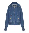 Balmain Long-sleeved Denim Jacket In Blue