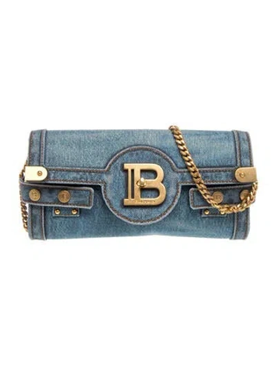 Pre-owned Balmain Denim Crossbody Bag In Blue