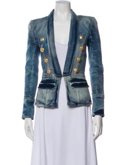 Pre-owned Balmain Denim Jacket In Blue