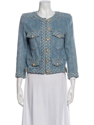 Pre-owned Balmain Denim Jacket In Blue