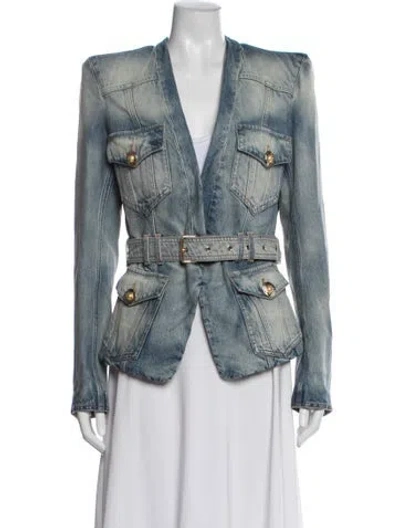 Pre-owned Balmain Denim Jacket In Blue