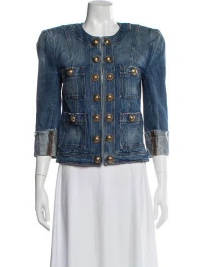Pre-owned Balmain Denim Jacket In Blue