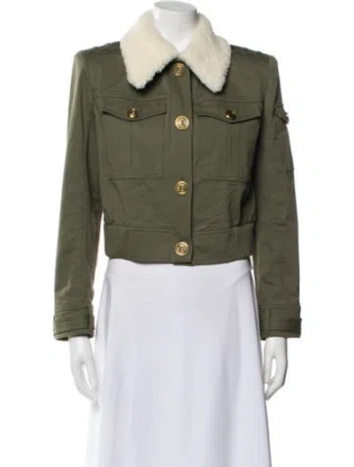 Pre-owned Balmain Denim Jacket In Green