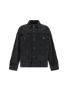 Balmain Worn-effect Denim Jacket In Noir/delavè