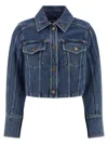 Balmain Denim Jacket Puffer Jackets Blue In Blue