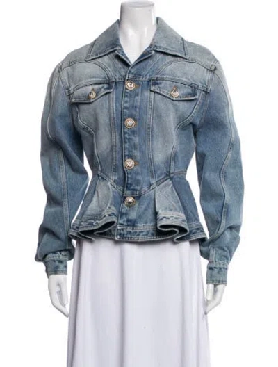 Pre-owned Balmain Denim Jacket W/ Tags In Blue