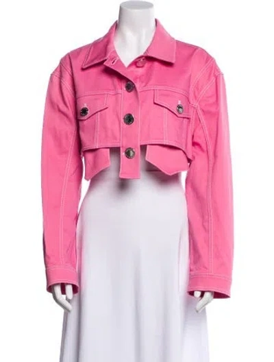 Pre-owned Balmain Denim Jacket W/ Tags In Pink