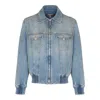 Balmain Denim Jacket Wchain Liningblue In Blue
