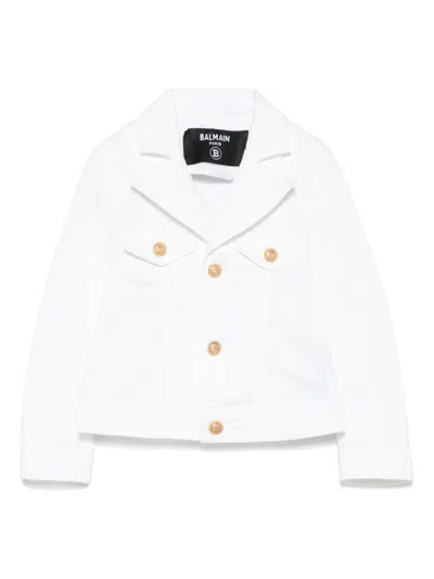 Balmain Kids' Denim Jacket In White
