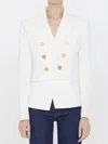 Balmain Double-breasted Blazer In White