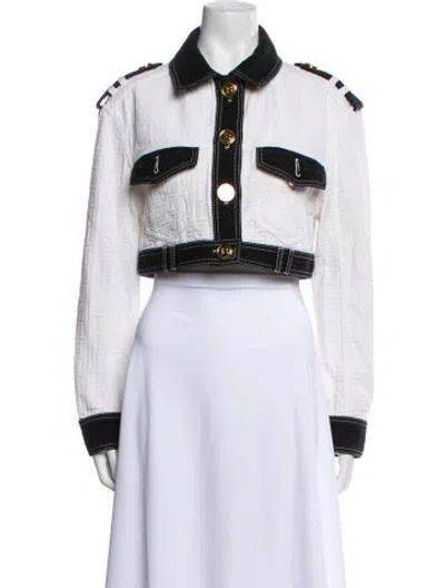 Pre-owned Balmain Denim Jacket In White