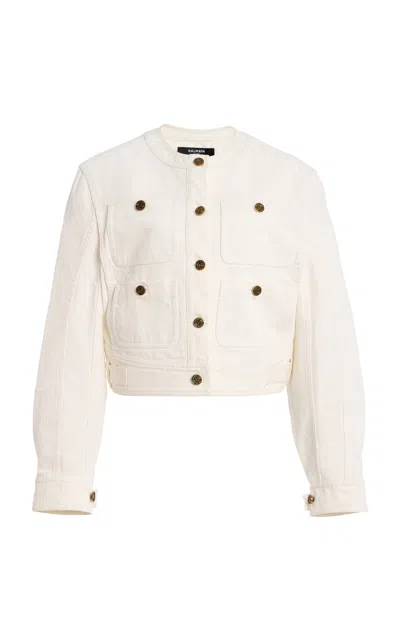 Balmain Denim Jacket In White