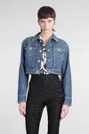 Balmain Denim Jackets In Blue Cotton In Blue