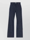 BALMAIN DENIM JEANS WITH EMBROIDERED WIDE-LEG CUT