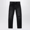 Balmain Black Denim Jeans With Wear Men In Black