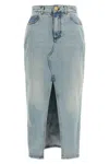 Balmain Women Denim Midi Skirt In Blue