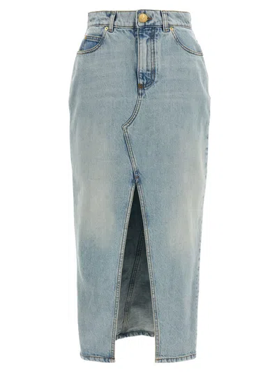 Balmain Denim Midi Skirt