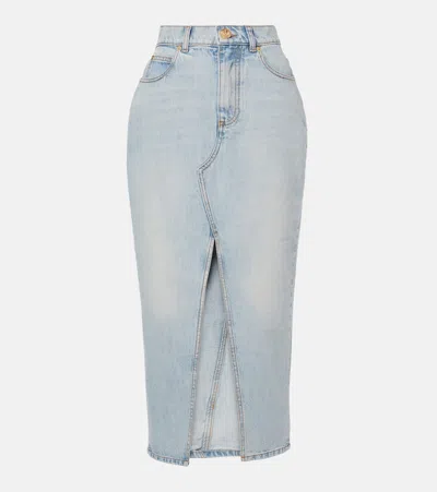 BALMAIN DENIM MIDI SKIRT