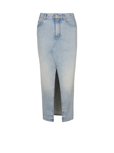 BALMAIN BALMAIN DENIM MIDI SKIRT