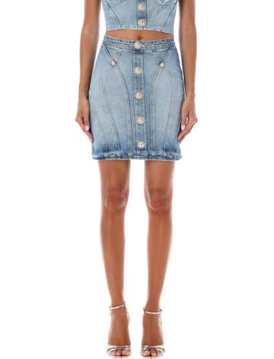 Balmain Denim Mini Skirt