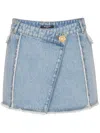 Balmain Asymmetric Mini Denim Skirt