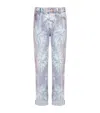 Balmain Palm Tree-print Boyfriend Jeans In Blue