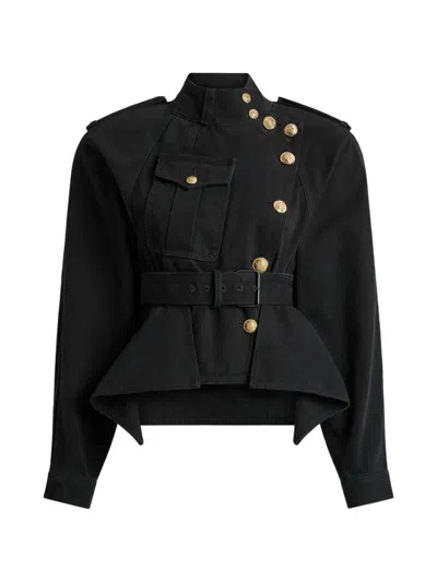 Balmain Denim Signature Jacket In Black