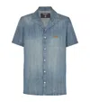Balmain Faded Short-sleeved Pajama Shirt In Blue