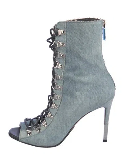 Pre-owned Balmain Denim Sandals In Blue