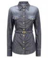 Balmain Denim Shirt In Blue