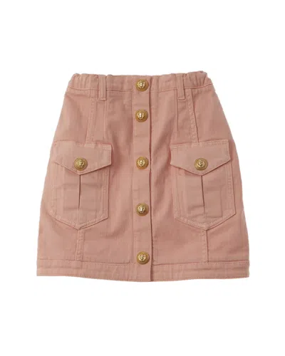 Balmain Denim Skirt In Pink