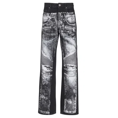 Balmain Denim Trompe Loeil Pants In Multi