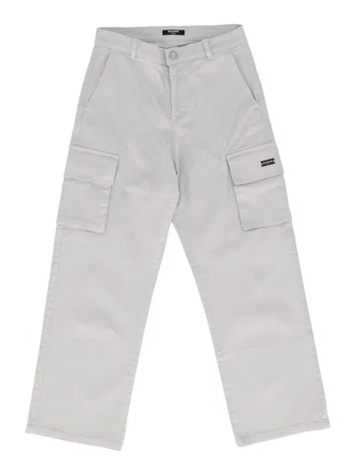 Balmain Kids'  Denim Trousers In Gray