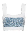 Balmain Tweed Bra In Blue