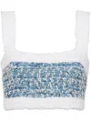 Balmain Tweed Bra In White