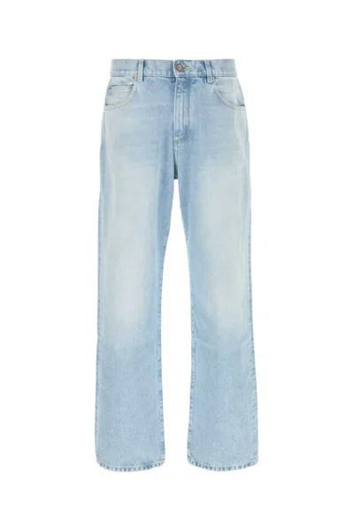 Balmain Straight Leg Denim Trousers In Blue
