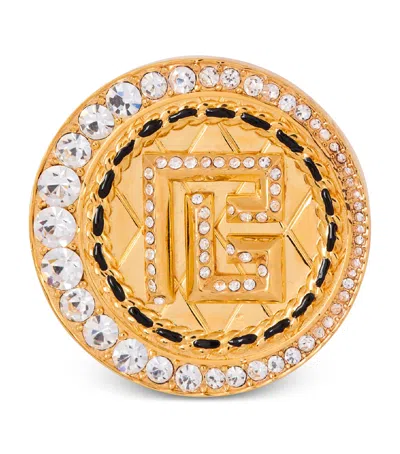 Balmain Rhinestone-embellished Brooch In Multicolor