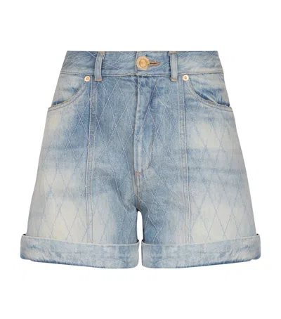 BALMAIN DIAMOND DENIM SHORTS