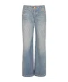 Balmain Quilted Rigid Straight-leg Jeans In Blue