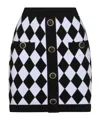 Balmain Diamond-intarsia Knitted Miniskirt In Black