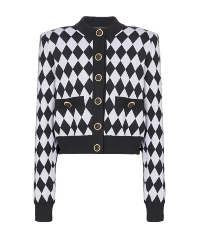 BALMAIN BALMAIN DIAMOND SHAPED BUTTONED CARDIGAN
