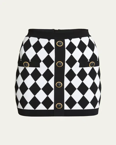 BALMAIN DIAMOND KNIT MINI SKIRT